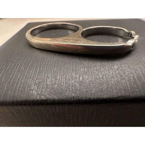 HOORSENBUHS 18K Solid White Gold Double Knuckle Ring 10 Gr - Picture 5 of 8